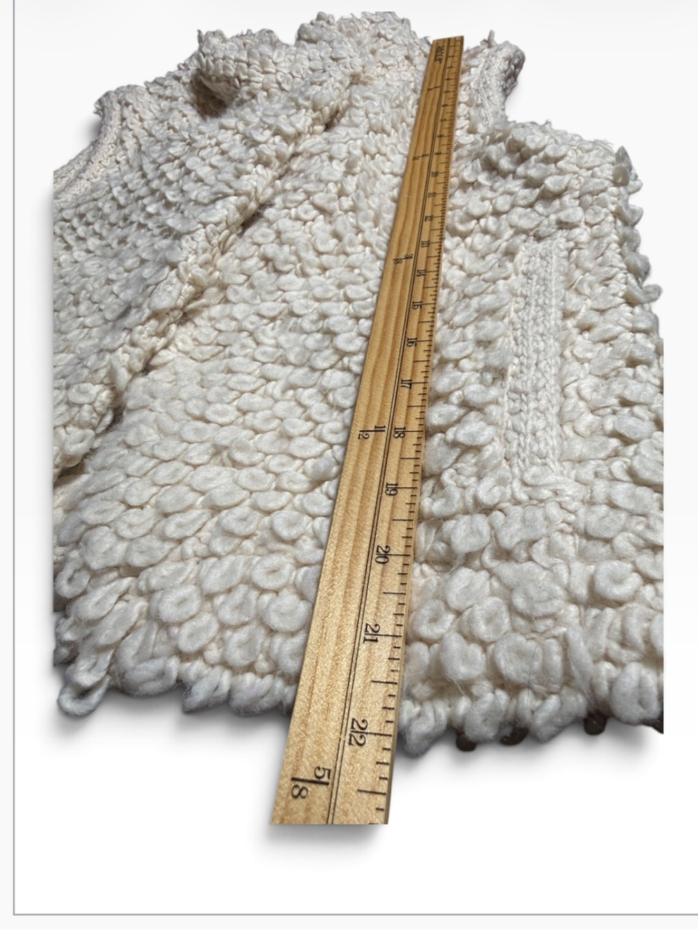 IRO Carleen Cream Shaggy Wool Blend Moto Vest Jacket Size 40 M $420 - Picture 11 of 11